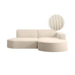 Canap� dangle droit 4 places marla en velours c�tel� - beige