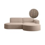 Canap� dangle droit 4 places marla en velours c�tel� - taupe