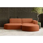 Canap� dangle droit 4 places marla en velours c�tel� - terracotta