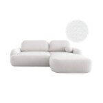 Canap� dangle droit convertible 4 places milly avec coffre en tissu bouclette - blanc