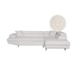 Canap� dangle droit convertible rio scandinave avec coffre en tissu bouclette - blanc pied bois - l271 ...