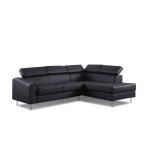 Canap� dangle droit en simili (pu) noir - hudson - designetsamaison