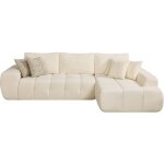 Canap� dangle droit en tissu style bubble sidonie - 4 places - beige