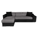 Canap dangle elona convertible bi - matire gris et noir avec poufs de rangement  droite