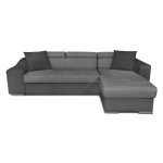 Canap dangle elona convertible bi - matire gris avec poufs de rangement  gauche