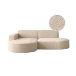 Canap� dangle gauche 4 places marla en tissu bouclette - beige