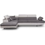Canap dangle rio convertible avec coffre en microfibre et simili - angle gauche blanc et gris