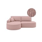 Canap� dangle gauche convertible 4 places marlo en velours cotel� - rose