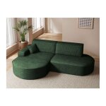 Canap� dangle gauche convertible 4 places marlo en velours cotel� - vert fonc�