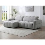 Canap� dangle gauche relax avec assise coulissante �lectrique en tissu gris cariala