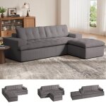 Canap� dangle gris 215 * 175 * 48cm repose - pieds amovible / convertible canap� moderne en forme de ...