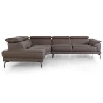 Canap dangle - la maison du canap - elea - cuir marron - fixe - angle gauche