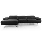 Canap dangle - la maison du canap - luka - cuir noir - fixe - angle gauche
