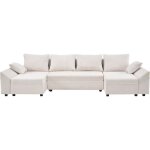 Canap dangle panoramique convertible en tissu textur vaugirard ii - 5 places - beige