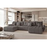 Canap� dangle panoramique diego - 7 places - canape convertible avec coffre - tissu avec reflets subtils ...