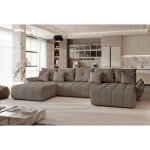 Canap� dangle panoramique diego - 7 places - canape convertible avec coffre - tissu avec reflets subtils ...