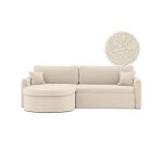 Canap� dangle reversible convertible 4 places vera en tissu bouclette - blanc