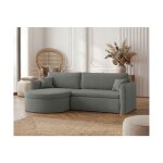 Canap� dangle reversible convertible 4 places vera en tissu bouclette - gris fonc�