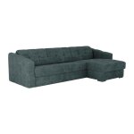 Canap� dangle r�versible convertible express en tissu textur� bleu canard - couchage 140 cm - matelas ...