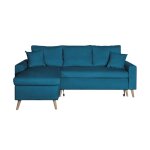Canap� dangle maria scandinave r�versible et convertible avec coffre en velours - bleu p�trole - l227 ...