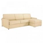 Canap dangle rversible sun convertible express 120cm cuir vachette beige matelas paisseur 16cm