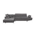 Canap dangle rio convertible avec coffre en microfibre - angle gauche gris - loungitude