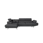 Canapé dangle rio convertible avec coffre en tissu - angle gauche gris foncé Canapé dangle rio convertible avec coffre en tissu - angle gauche gris foncé