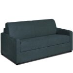 Canap day mono assise convertible express 140cm sommier mtal matelas 14cm velours ctel zoom azur