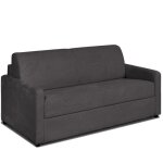 Canap day mono assise convertible express 140cm sommier mtal matelas 14cm velours ctel zoom graphite ...