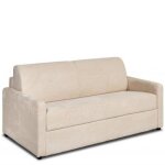 Canap day mono assise convertible systme express 140cm matelas 14cm velours ctel crme