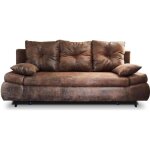 Larson - canapé droit 3 places convertible - avec coffre de rangement - style industriel - marron Larson - canapé droit 3 places convertible - avec coffre de rangement - style industriel - marron