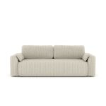 Canapé droit capucins convertible velours cotêlé beige 3 places Canapé droit capucins convertible velours cotêlé beige 3 places