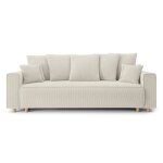 Canapé droit chartrons convertible velours côtelé beige 3 places Canapé droit chartrons convertible velours côtelé beige 3 places