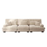 Canap� droit 3 placeschenille ch�tain clairassise profondeen forme u / lpour bureau & appartement