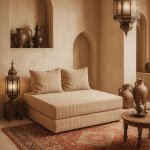 Canap� droit convertible innovation layali mini + beige 1 pl d�houssable