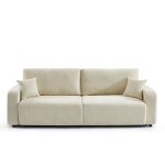 Canap� droit convertible livio 3 places tissu beige