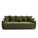 Canap� droit convertible opaline 3 places tissu vert