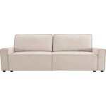 Canapé droit convertible en tissu chenille montaigne - 3 places - beige Canapé droit convertible en tissu chenille montaigne - 3 places - beige