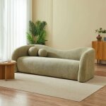 Canap� droit fixe bacala 3 places tissu chenille vert kaki