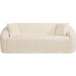 Canap� droit fixe en tissu ondine - 3 places - beige