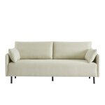 Canapé droit gabin fixe tissu beige 3 places Canapé droit gabin fixe tissu beige 3 places