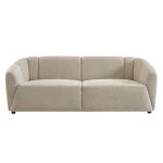 Canapé droit joe en tissu bouclette beige fixe 3 places Canapé droit joe en tissu bouclette beige fixe 3 places