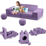 Canap� pour enfants 12 pcs avec balles et tunnel canap� de jeu modulaire en mousse douce pour jeux dodo ...