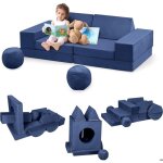 Canap� enfant convertible 12 pcs en mousse - housses amovibles et lavables - chauffeuse enfant 2 places ...