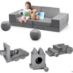 Canap� enfant convertible 12 pcs en mousse - housses amovibles et lavables - chauffeuse enfant 2 places ...