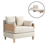 Canap� fauteuil convertible 1 place 81 x 88 x 68 cm beige 03 0009137