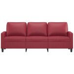 Canap� fixe 2 adultes / enfants - shieldpro� - canap� charge maximal: 180 kg - 3 places - rouge bordeaux ...