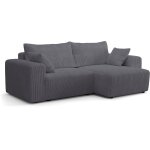 Canap� fixe dangle r�versible - 4 places - bogota - tissu gris anthracite - 227 x 138 x 86 cm