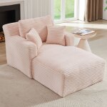 Canap� fixecanap� lit velours c�tel� - sans montagegrande m�ridienne pour salon ou chambrerose