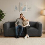 Canap� gonflable 2 places - relax4life - accoudoirs larges - housse amovible - canap� - lit 2 personnes ...